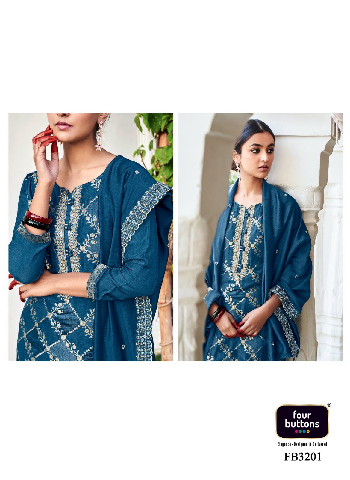 Banaras 3 By Four Buttons Readymade Salwar Kameez
